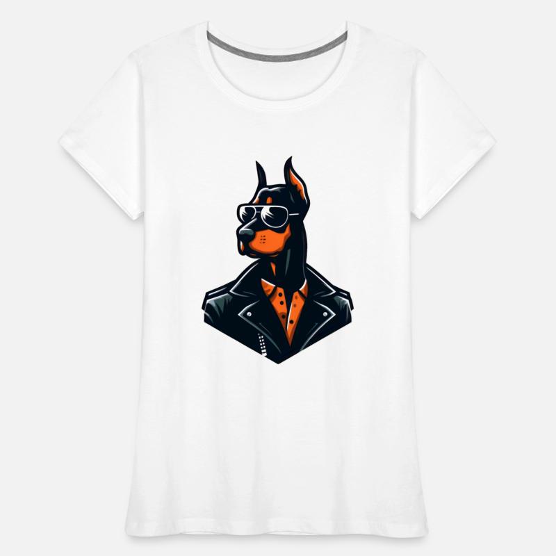 Bad Dobermann with Leather Jacket and Sunglasses