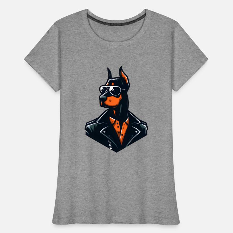 Bad Dobermann with Leather Jacket and Sunglasses