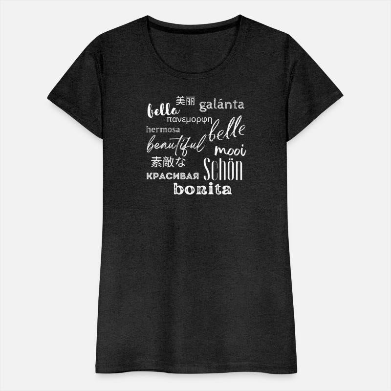 Beautiful in many languages logo in white