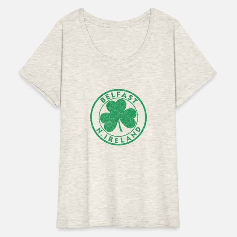 Belfast N Ireland Shamrock Sign Distressed Green