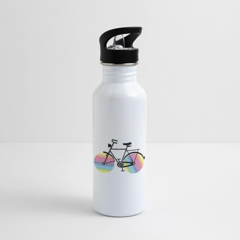 bicycle with colorful wheels in a rainbow look