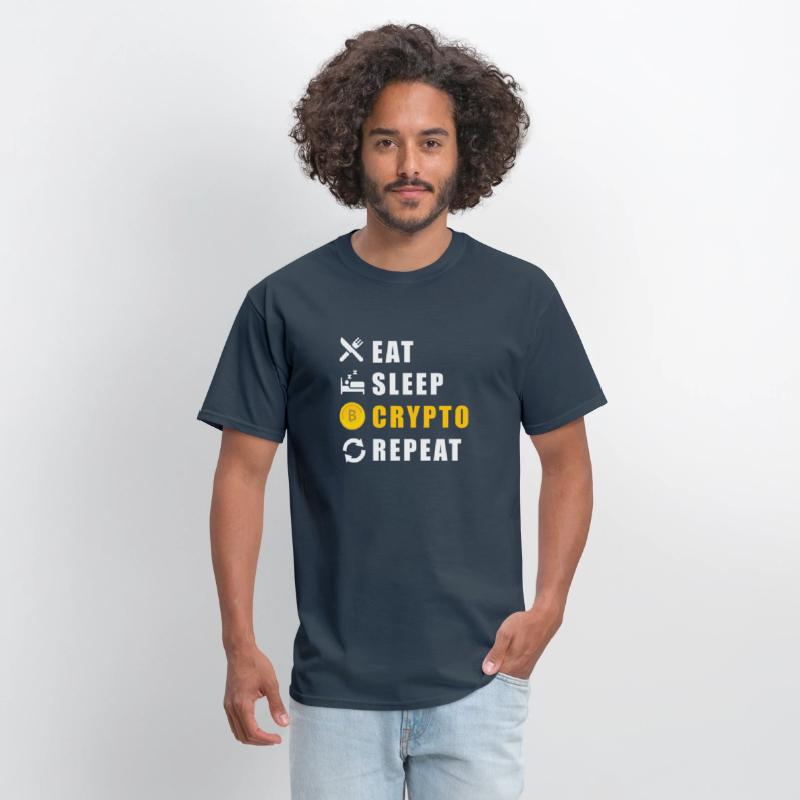 Bitcoin sloth BTC logo eat sleep Crypto repeat