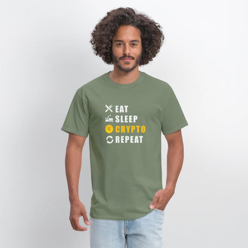 Bitcoin sloth BTC logo eat sleep Crypto repeat