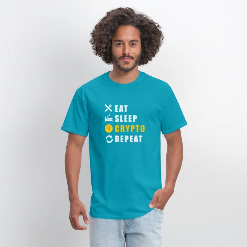 Bitcoin sloth BTC logo eat sleep Crypto repeat