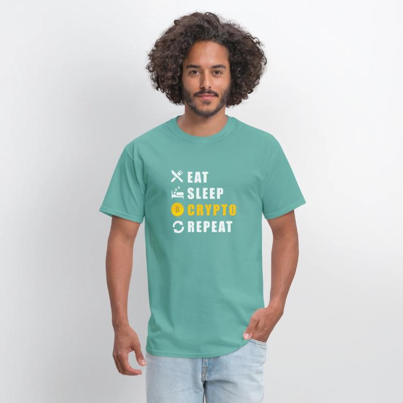 Bitcoin sloth BTC logo eat sleep Crypto repeat