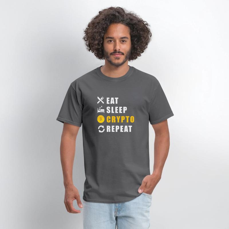 Bitcoin sloth BTC logo eat sleep Crypto repeat