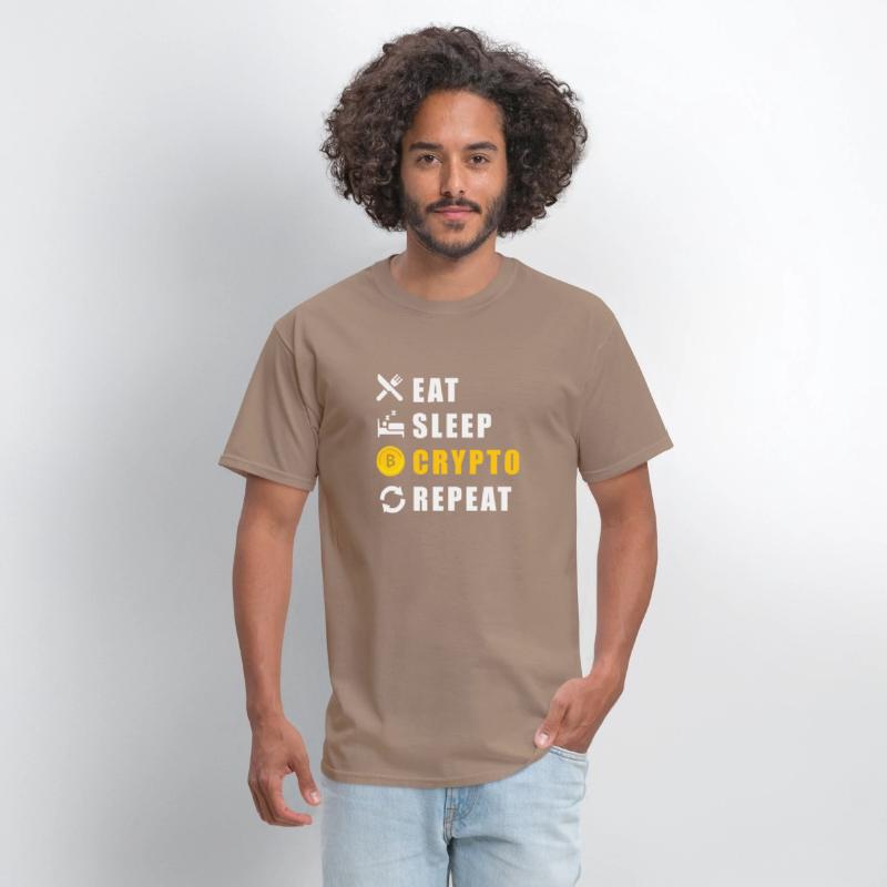 Bitcoin sloth BTC logo eat sleep Crypto repeat
