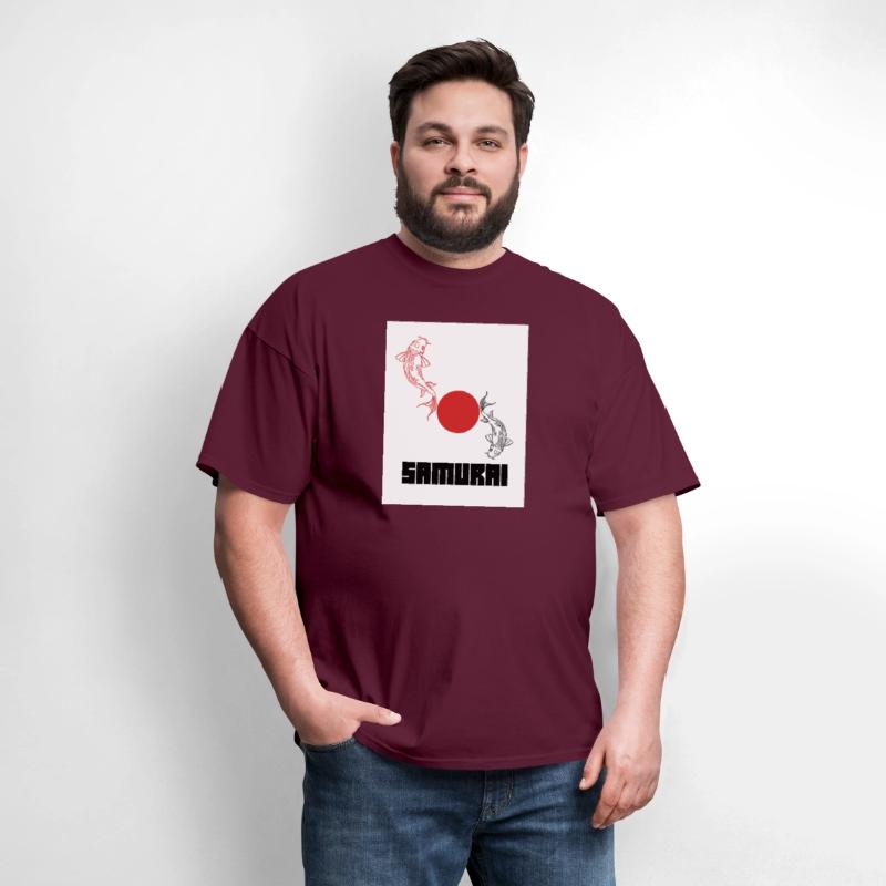 Black and Red Illustrated Yin Yang Koi Graphic