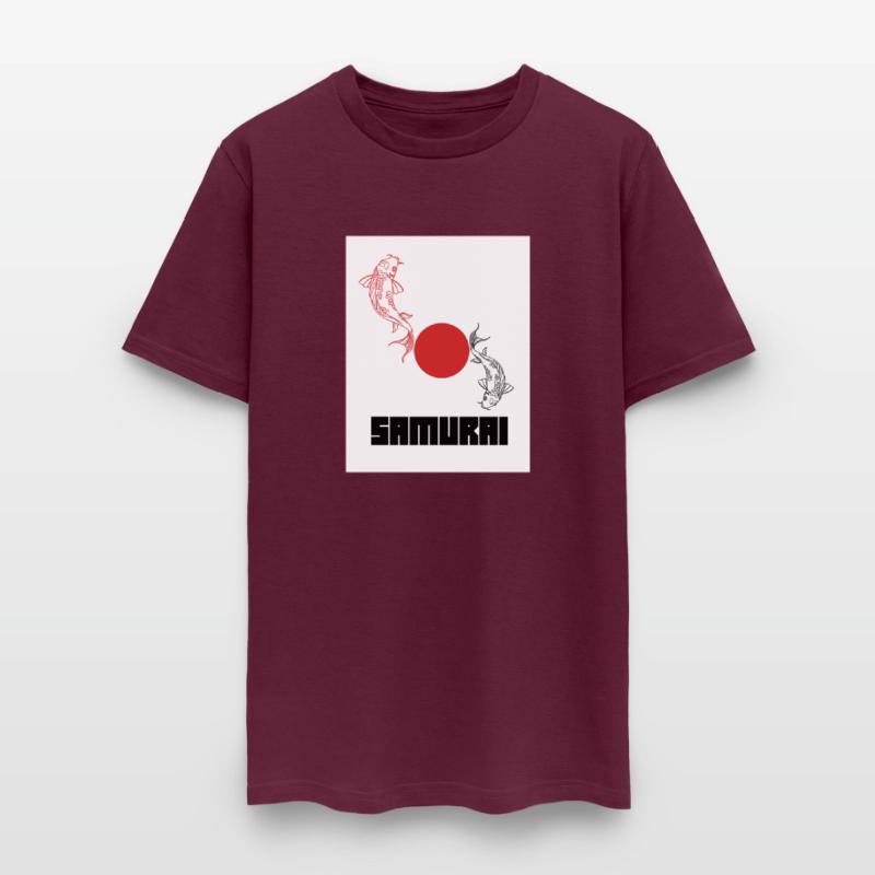 Black and Red Illustrated Yin Yang Koi Graphic