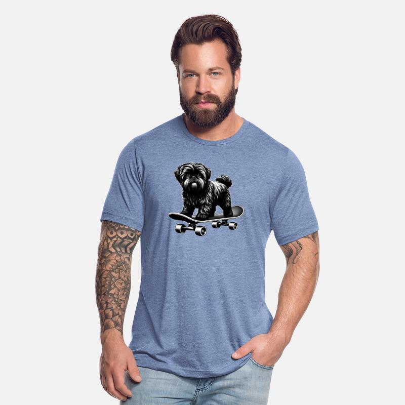 Black and White Poodle Skateboarder