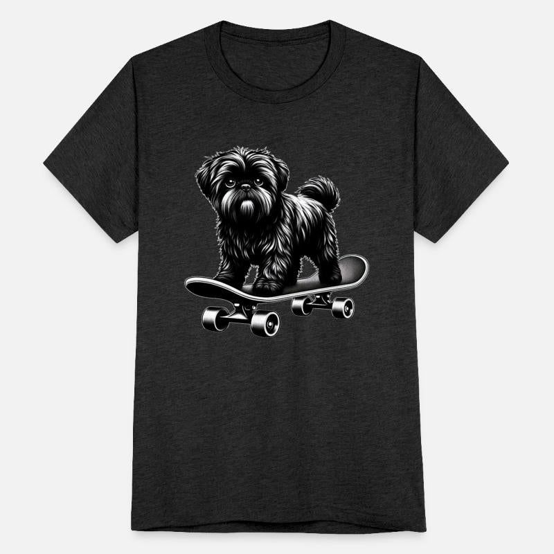 Black and White Poodle Skateboarder