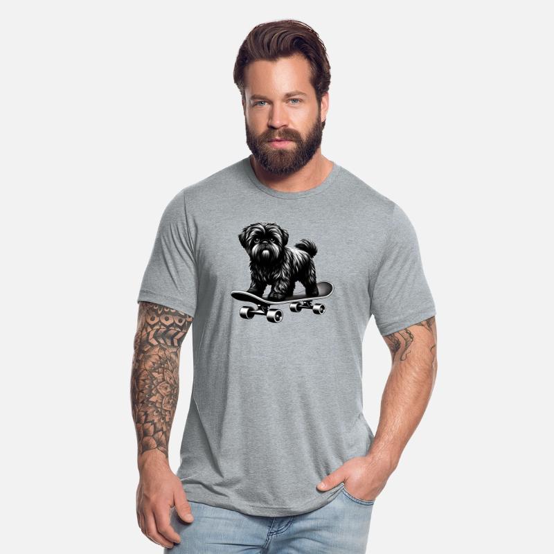 Black and White Poodle Skateboarder