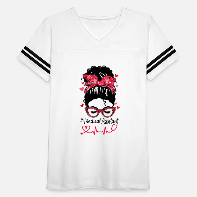 Bleached Funny Medical Assistant Messy Bun Va