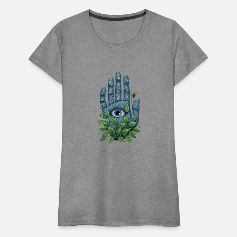 Blue Hand & Eye Amid Leaves Environmental Portrait