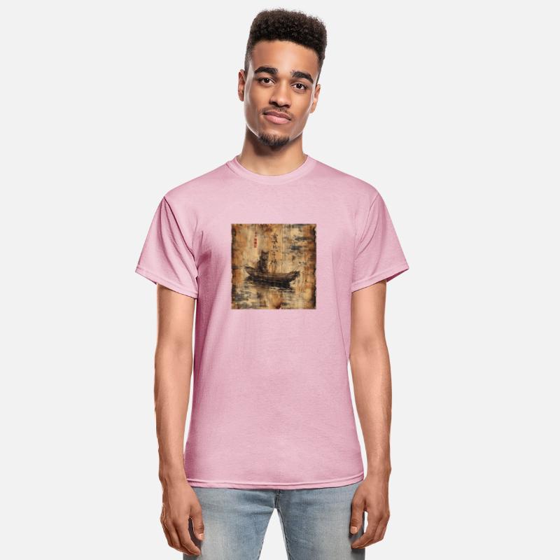 Boat Papyrus Scroll Japanese Art Fisherman Cute