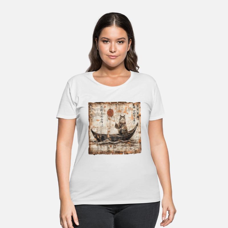 Boat Papyrus Scroll Japanese Art Fisherman Cute