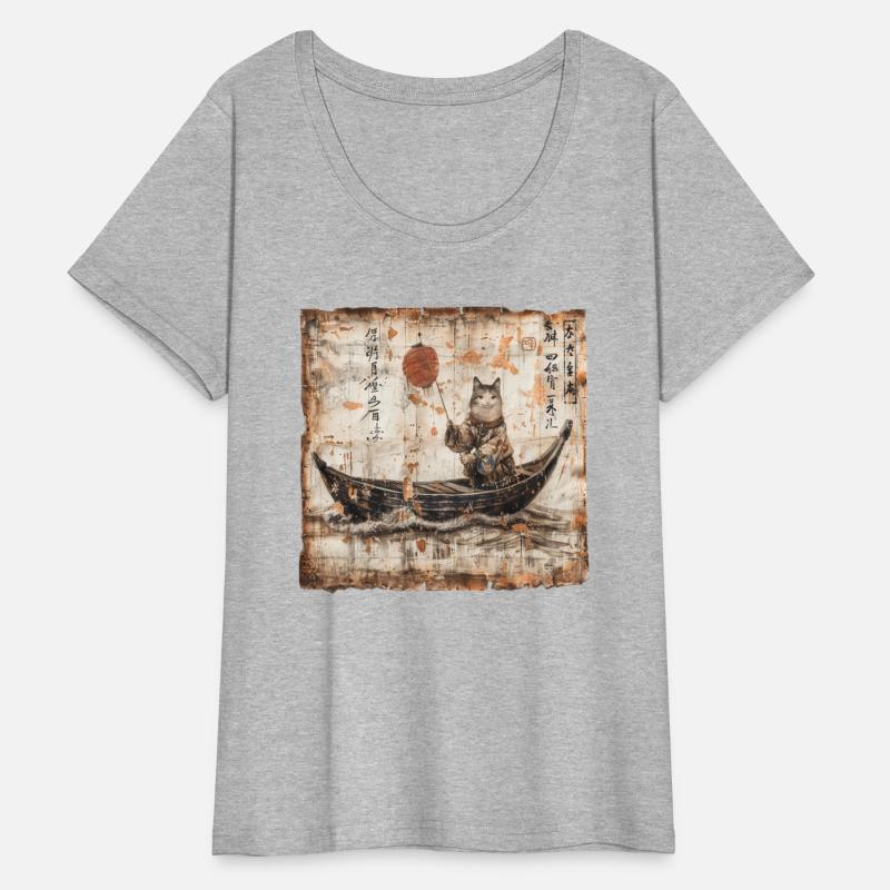 Boat Papyrus Scroll Japanese Art Fisherman Cute