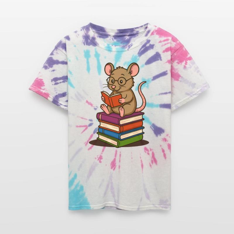 Bookworm with Glasses and Stack of Books