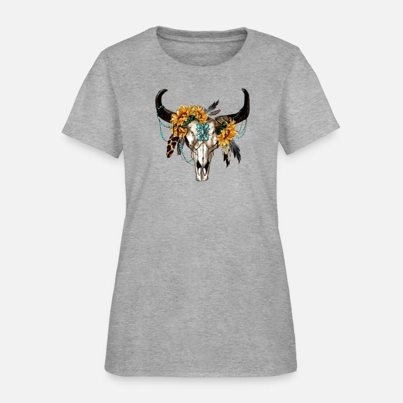 Bull Skull And Sunflowers