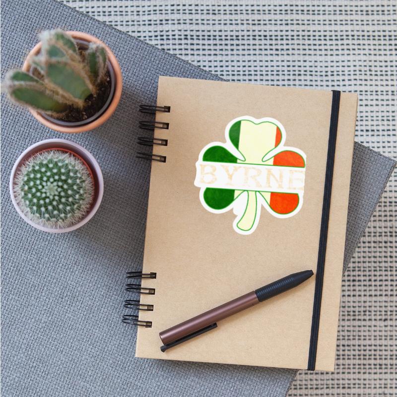 Byrne Irish Surname Ireland Flag Shamrock