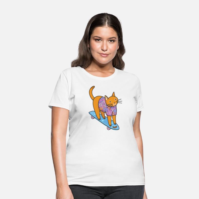 Catsville Stories Skateboarding Little Red Cat