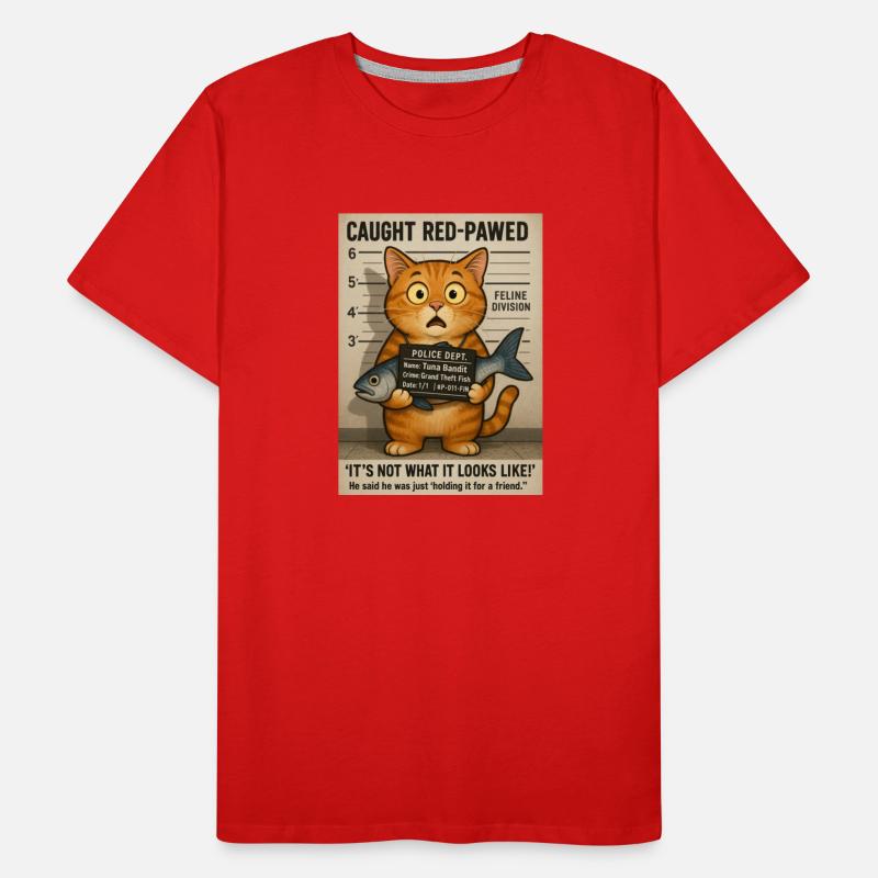 Caught Red-Pawed – The Tuna Bandit Mugshot Cat Des