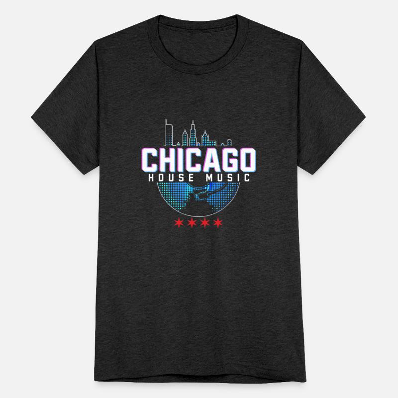 Chicago House Music Vinyl Dj Raver Flag Skyline Ap