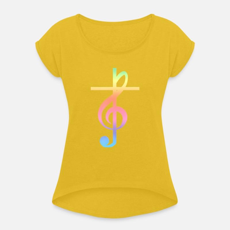 Christian Music Cross Color Treble Clef Musical