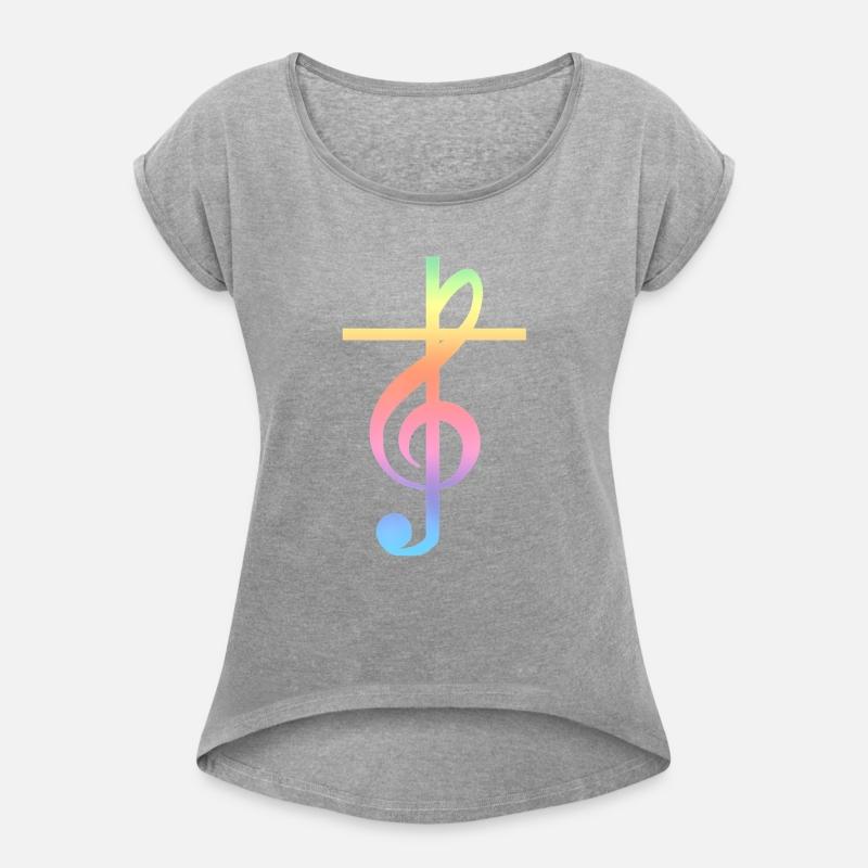 Christian Music Cross Color Treble Clef Musical