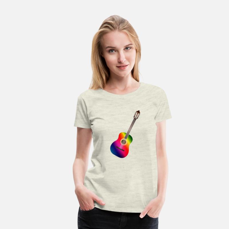 colorful acoustic guitar in rainbow colors