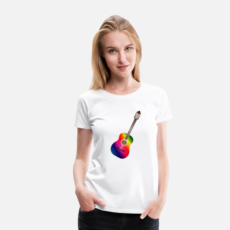 colorful acoustic guitar in rainbow colors