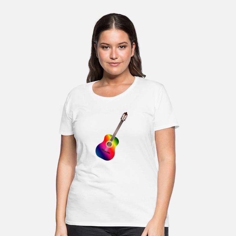 colorful acoustic guitar in rainbow colors