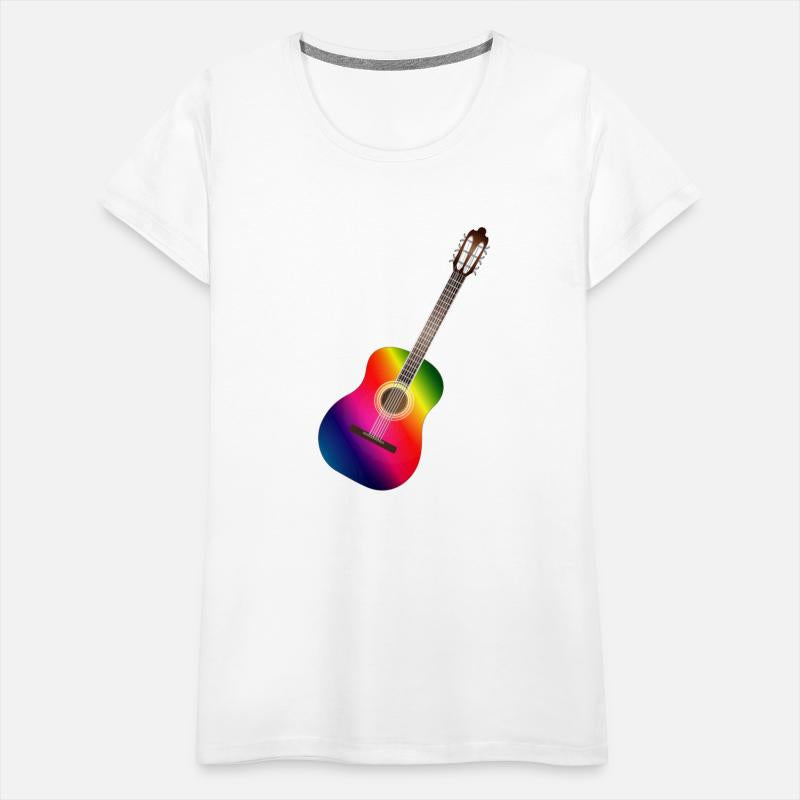 colorful acoustic guitar in rainbow colors