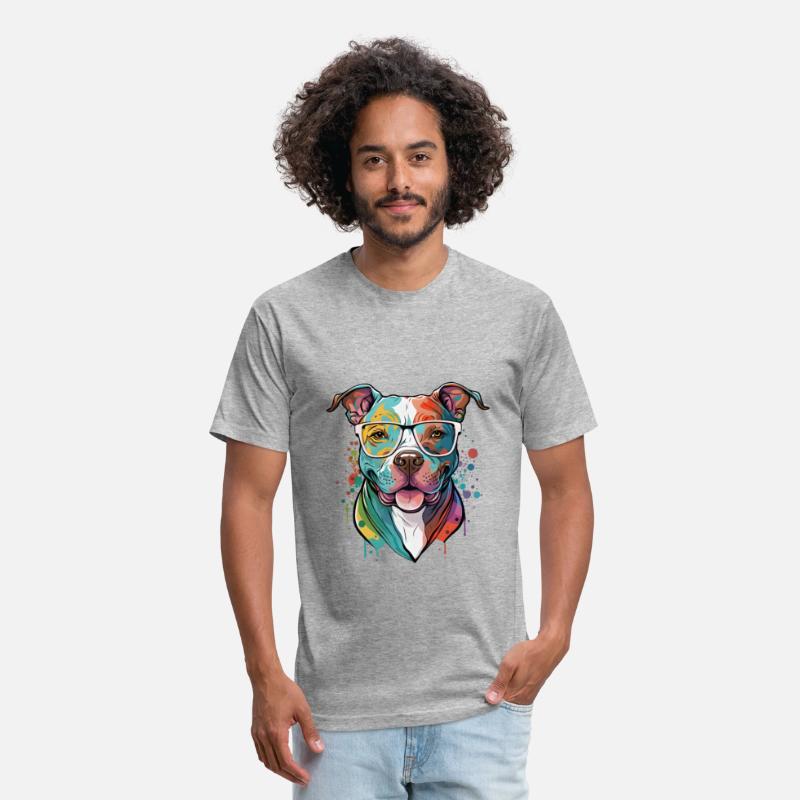Colorful Kawaii Pit Bull Nerd