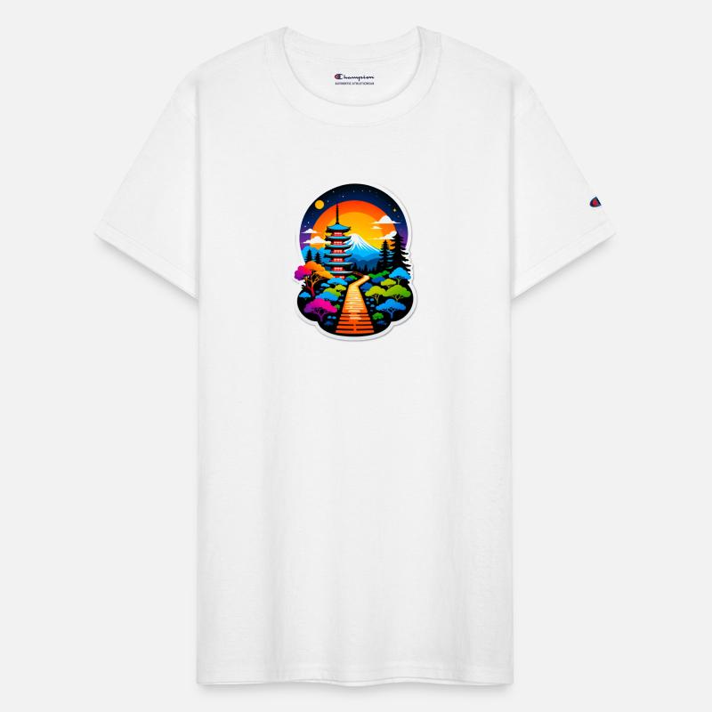 Colorful Pagoda with Mountain View