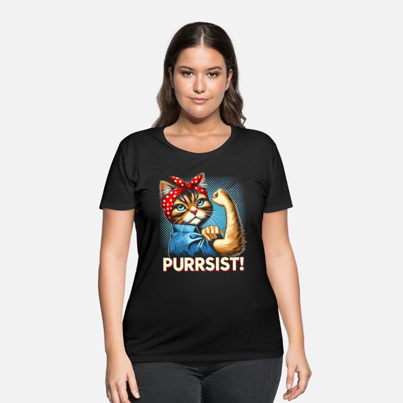Confident Cat "PURRSIST!" Retro Design