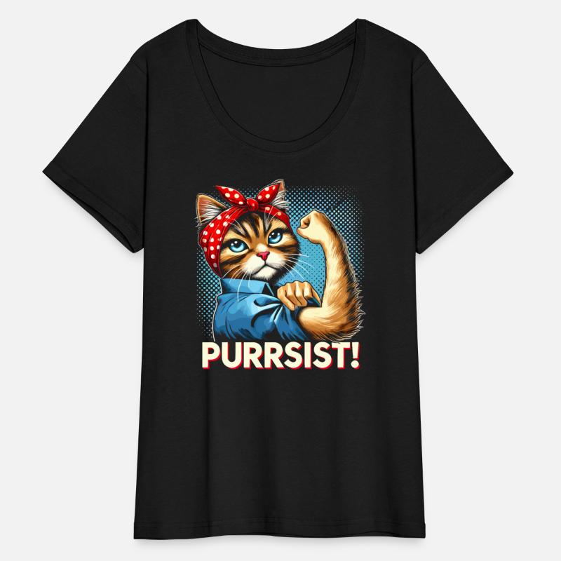 Confident Cat "PURRSIST!" Retro Design