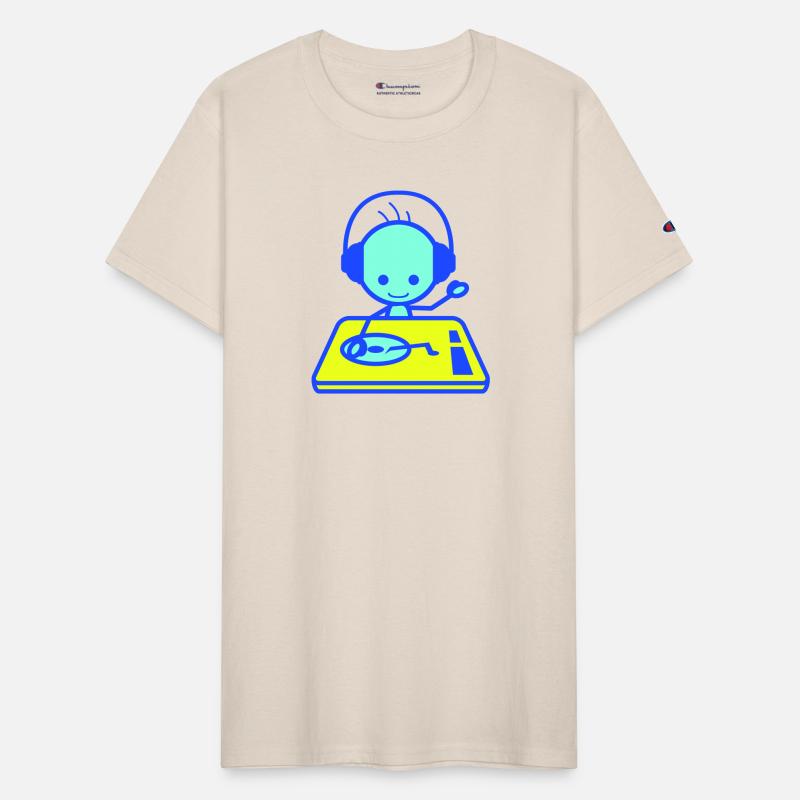 Cool Happy DJ Guy Mixing Console Music Party Man