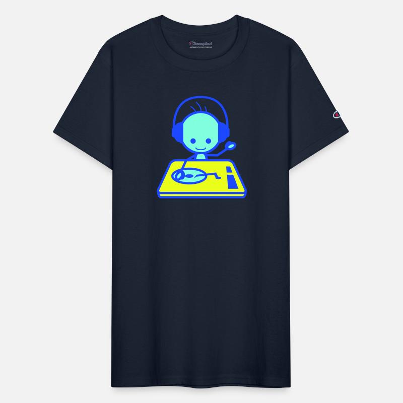 Cool Happy DJ Guy Mixing Console Music Party Man