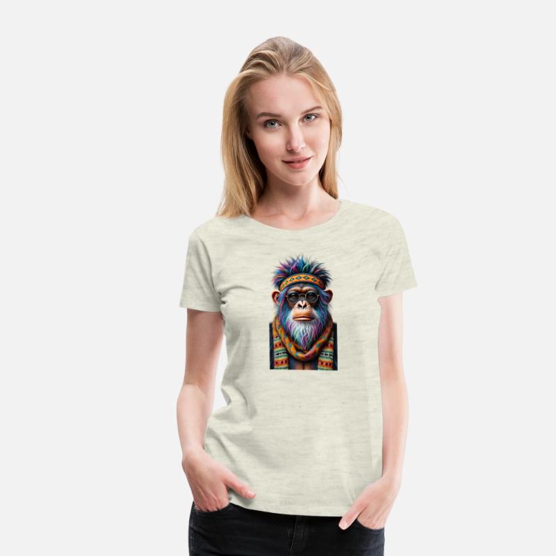 Cool Primate in Colorful Headband and Sunglasses