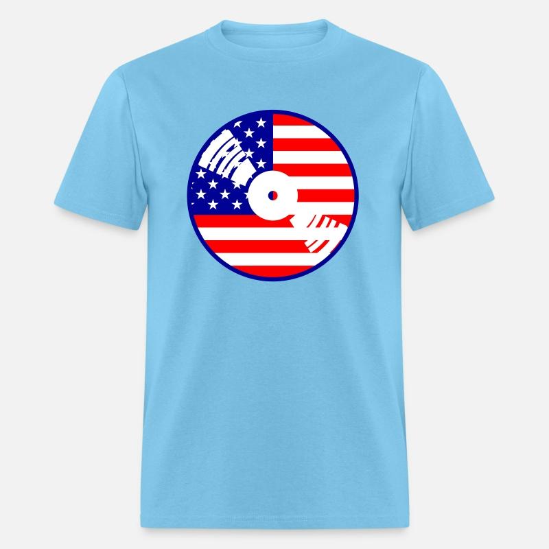 Cool USA Flag America Vinyl Music Record DJ Party