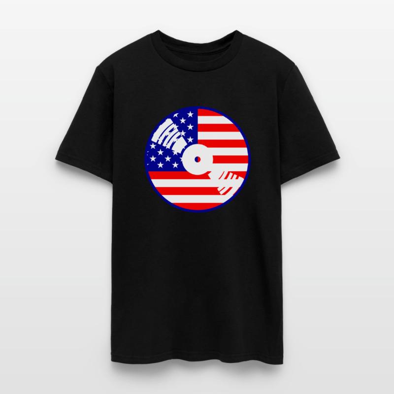 Cool USA Flag America Vinyl Music Record DJ Party