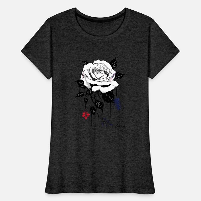 cool white and black rose flower tshirt design
