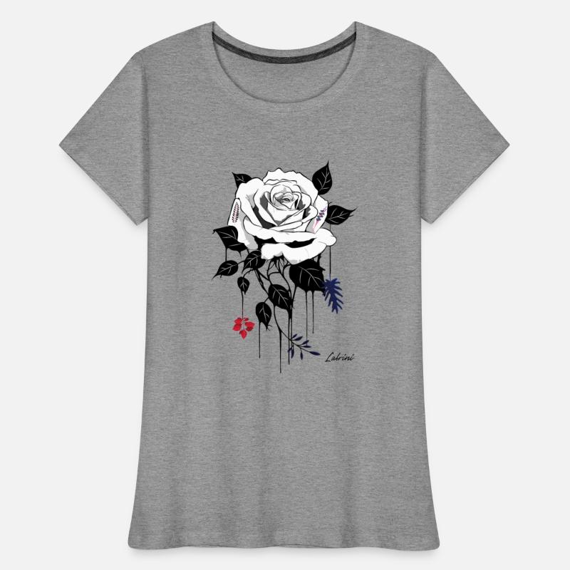 cool white and black rose flower tshirt design
