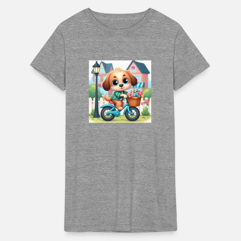 Cute dog riding bike