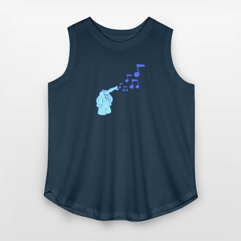 Cute Elephant Music Notes Toot Trunk Trumpet Comic