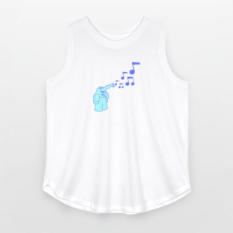 Cute Elephant Music Notes Toot Trunk Trumpet Comic