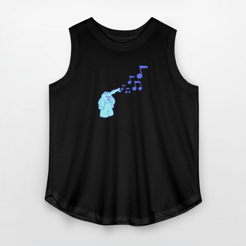 Cute Elephant Music Notes Toot Trunk Trumpet Comic