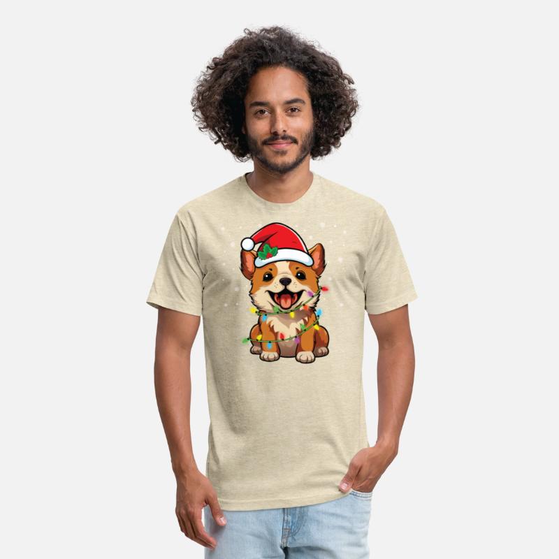 Cute Happy Dog Christmas Lights Santa Dog Hat Love