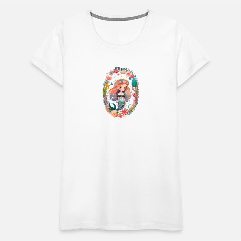 Cute mermaid girl child sea floral wreath girls